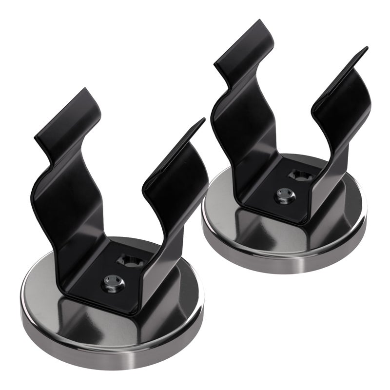 Master Magnetics ماستر ماغنيتيكس سيراميك راند بيس ماغنت مع بلاك سبرينغ كلومب باك - ماغنتس هيفي-ديوتي سترونج - 35 lb بول إيتش - نيكل-بلت - 2.04" D - 2.210" H - 2-باك - Image 1